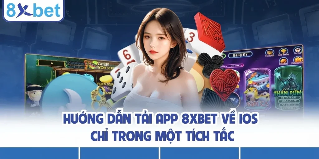 Màn hình iPhone hiển thị quá trình cài đặt 8xbet app iOS với biểu tượng đang tải về