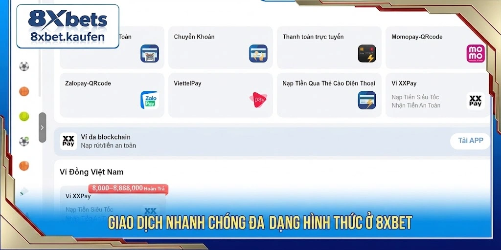 Ba ứng dụng ví điện tử phổ biến dùng để nạp tiền 8xbet qua ví điện tử trên điện thoại Android